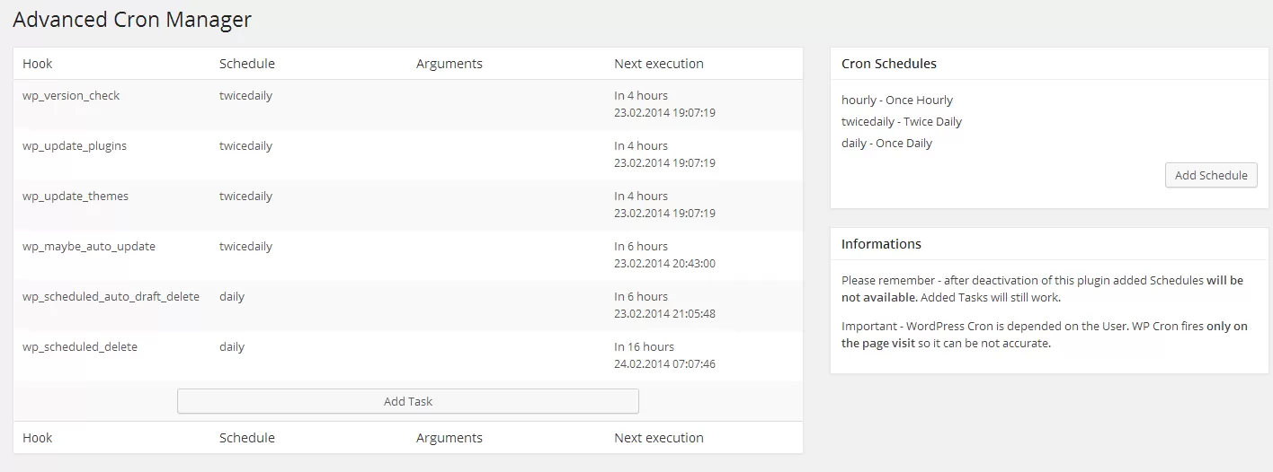 wordpress cron manager